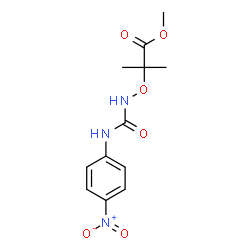 ChemSpider 2D Image | Methyl 2-methyl-2-({[(4-nitrophenyl)carbamoyl]amino}oxy)propanoate | C12H15N3O6