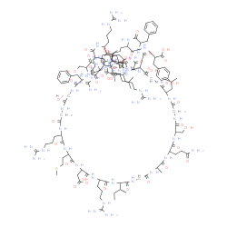ChemSpider 2D Image | 1-(52-{[25-Amino-20-{[(1-{2-[(2-amino-3-hydroxybutanoyl)amino]propanoyl}-2-pyrrolidinyl)carbonyl]amino}-8,11-bis(3-carbamimidamidopropyl)-2,5,17-tris(hydroxymethyl)-25-imino-14-isobutyl-4,7,10,13,16,1
9-hexaoxo-3,6,9,12,15,18,24-heptaazapentacosan-1-oyl]amino}-19-(3-amino-3-oxopropyl)-49-benzyl-28-sec-butyl-31,40-bis(3-carbamimidamidopropyl)-34-(carboxymethyl)-16-(hydroxymethyl)-10-isobutyl-22-meth
yl-37-[2-(methylsulfanyl)ethyl]-6,9,12,15,18 | C145H234N52O44S3