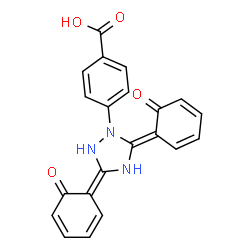 ChemSpider 2D Image | 4-[(3Z,5Z)-3,5-Bis(6-oxo-2,4-cyclohexadien-1-ylidene)-1,2,4-triazolidin-1-yl]benzoic acid | C21H15N3O4
