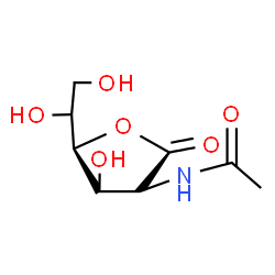 ChemSpider 2D Image | N-[(3S,4R,5S)-5-(1,2-Dihydroxyethyl)-4-hydroxy-2-oxotetrahydro-3-furanyl]acetamide | C8H13NO6