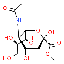 ChemSpider 2D Image | Methyl 5-acetamido-3,5-dideoxy-6-[(1R,2R)-1,2,3-trihydroxypropyl]-L-threo-hex-2-ulopyranosonate | C12H21NO9