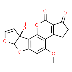 ChemSpider 2D Image | (9aR)-9a-Hydroxy-4-methoxy-2,3,6a,9a-tetrahydrocyclopenta[c]furo[3',2':4,5]furo[2,3-h]chromene-1,11-dione | C17H12O7