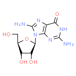 ChemSpider 2D Image | 8-Aminoguanosine | C10H14N6O5