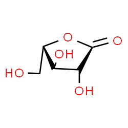 ChemSpider 2D Image | (3R,4R,5S)-3,4-Dihydroxy-5-(hydroxymethyl)dihydro-2(3H)-furanone | C5H8O5