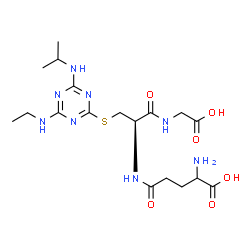 ChemSpider 2D Image | gamma-Glutamyl-S-[4-(ethylamino)-6-(isopropylamino)-1,3,5-triazin-2-yl]-L-cysteinylglycine | C18H30N8O6S