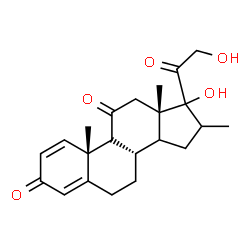 ChemSpider 2D Image | (9xi,14xi,17xi)-17,21-Dihydroxy-16-methylpregna-1,4-diene-3,11,20-trione | C22H28O5