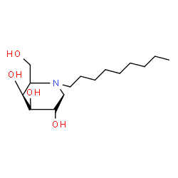 ChemSpider 2D Image | (3S,4R,5S)-2-(Hydroxymethyl)-1-nonyl-3,4,5-piperidinetriol | C15H31NO4