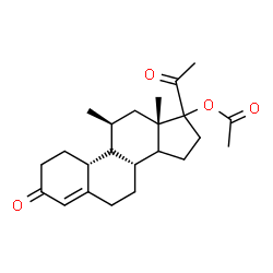 ChemSpider 2D Image | (9xi,11beta,14xi,17xi)-11-Methyl-3,20-dioxo-19-norpregn-4-en-17-yl acetate | C23H32O4