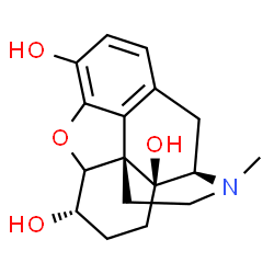 ChemSpider 2D Image | (6alpha)-17-Methyl-4,5-epoxymorphinan-3,6,14-triol | C17H21NO4