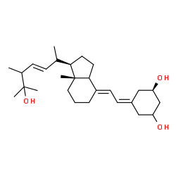 ChemSpider 2D Image | (1R,7E,14xi,17beta)-17-[(2S,3E)-6-Hydroxy-5,6-dimethyl-3-hepten-2-yl]-9,10-secoestra-5,7-diene-1,3-diol | C27H44O3