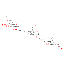 ChemSpider 2D Image | 5-({[3,4-Dihydroxy-6-(hydroxymethyl)-5-({[3,4,5-trihydroxy-6-(methoxymethyl)tetrahydro-2H-pyran-2-yl]methoxy}methyl)tetrahydro-2H-pyran-2-yl]methoxy}methyl)-6-(hydroxymethyl)tetrahydro-2H-pyran-2,3,4-
triol | C23H42O16