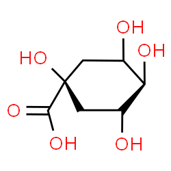 ChemSpider 2D Image | (1S,3R)-1,3,4,5-Tetrahydroxycyclohexanecarboxylic acid | C7H12O6