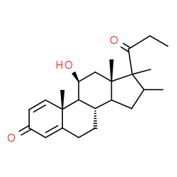 ChemSpider 2D Image | (8S,10R,11S,13S)-11-Hydroxy-10,13,16,17-tetramethyl-17-propionyl-6,7,8,9,10,11,12,13,14,15,16,17-dodecahydro-3H-cyclopenta[a]phenanthren-3-one | C24H34O3