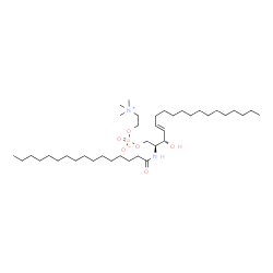 ChemSpider 2D Image | (2S,3S,4E)-3-Hydroxy-2-(palmitoylamino)-4-octadecen-1-yl 2-(trimethylammonio)ethyl phosphate | C39H79N2O6P