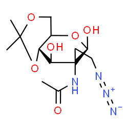 ChemSpider 2D Image | (5xi)-2-Acetamido-2-(2-azidoethyl)-2-deoxy-4,6-O-isopropylidene-beta-D-xylo-hexopyranose | C13H22N4O6