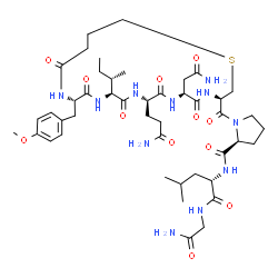 ChemSpider 2D Image | 1-{[(3R,6S,12S,15S)-6-(2-Amino-2-oxoethyl)-9-(3-amino-3-oxopropyl)-12-[(2S)-2-butanyl]-15-(4-methoxybenzyl)-5,8,11,14,17-pentaoxo-1-thia-4,7,10,13,16-pentaazacycloicosan-3-yl]carbonyl}-L-prolyl-L-leuc
ylglycinamide | C45H69N11O12S