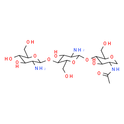 ChemSpider 2D Image | 2-Amino-2-deoxyhexopyranosyl-(1->4)-2-amino-2-deoxyhexopyranosyl-(1->4)-2-acetamido-1,5-anhydro-2-deoxyhexitol | C20H37N3O13