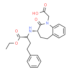 ChemSpider 2D Image | [(3S)-3-{[(2S)-1-Ethoxy-1-oxo-4-phenyl-2-butanyl]amino}-2-oxo-2,3,4,5-tetrahydro-1H-1-benzazepin-1-yl]acetic acid | C24H28N2O5