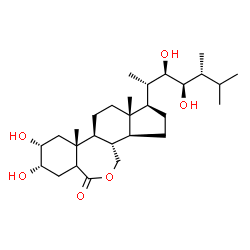 ChemSpider 2D Image | (5S,6R,7aR,7bS,9aS,10R,12aS,12bS)-10-[(2S,3R,4R,5R)-3,4-Dihydroxy-5,6-dimethyl-2-heptanyl]-5,6-dihydroxy-7a,9a-dimethylhexadecahydro-3H-benzo[c]indeno[5,4-e]oxepin-3-one | C28H48O6