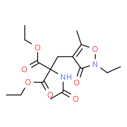 ChemSpider 2D Image | Diethyl acetamido[(2-ethyl-5-methyl-3-oxo-2,3-dihydro-1,2-oxazol-4-yl)methyl]malonate | C16H24N2O7
