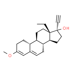 ChemSpider 2D Image | (8R,9S,10R,13S,14S,17R)-13-Ethyl-17-ethynyl-3-methoxy-2,7,8,9,10,11,12,13,14,15,16,17-dodecahydro-1H-cyclopenta[a]phenanthren-17-ol | C22H30O2