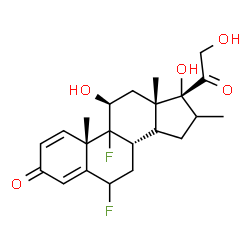 ChemSpider 2D Image | (9xi,11beta,14xi)-6,9-Difluoro-11,17,21-trihydroxy-16-methylpregna-1,4-diene-3,20-dione | C22H28F2O5