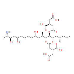 ChemSpider 2D Image | (2'S)-2,2'-{[(4R,7R,9R,18R,19R)-19-Amino-11,16,18-trihydroxy-4,9-dimethyl-6,7-icosanediyl]bis[oxy(2-oxo-2,1-ethanediyl)]}disuccinic acid | C34H59NO15