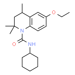 ChemSpider 2D Image | N-CYCLOHEXYL-6-ETHOXY-2,2,4-TRIMETHYL-3,4-DIHYDROQUINOLINE-1-CARBOXAMIDE | C21H32N2O2