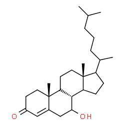 ChemSpider 2D Image | (9xi,14xi,17xi,20xi)-7-Hydroxycholest-4-en-3-one | C27H44O2