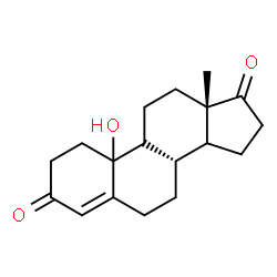 ChemSpider 2D Image | (9xi,10xi,14xi)-10-Hydroxyestr-4-ene-3,17-dione | C18H24O3