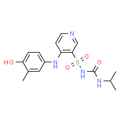 ChemSpider 2D Image | 4-[(4-Hydroxy-3-methylphenyl)amino]-N-(isopropylcarbamoyl)-3-pyridinesulfonamide | C16H20N4O4S