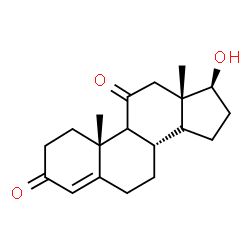 ChemSpider 2D Image | (9xi,14xi,17beta)-17-Hydroxyandrost-4-ene-3,11-dione | C19H26O3