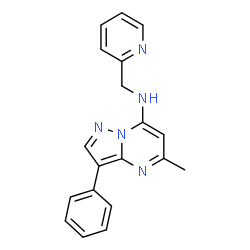 ChemSpider 2D Image | 5-Methyl-3-phenyl-N-(2-pyridinylmethyl)pyrazolo[1,5-a]pyrimidin-7-amine | C19H17N5