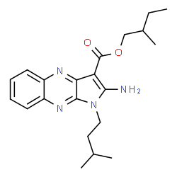 ChemSpider 2D Image | 2-Methylbutyl 2-amino-1-(3-methylbutyl)-1H-pyrrolo[2,3-b]quinoxaline-3-carboxylate | C21H28N4O2