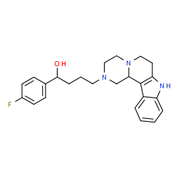 ChemSpider 2D Image | 1-(4-Fluorophenyl)-4-(3,4,6,7,8,12c-hexahydropyrazino[1',2':1,2]pyrido[4,3-b]indol-2(1H)-yl)-1-butanol | C24H28FN3O