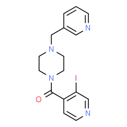 ChemSpider 2D Image | (3-Iodo-4-pyridinyl)[4-(3-pyridinylmethyl)-1-piperazinyl]methanone | C16H17IN4O