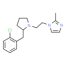 ChemSpider 2D Image | 1-{2-[2-(2-Chlorobenzyl)-1-pyrrolidinyl]ethyl}-2-methyl-1H-imidazole | C17H22ClN3
