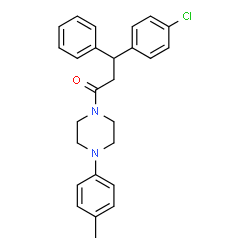 ChemSpider 2D Image | 3-(4-Chlorophenyl)-1-[4-(4-methylphenyl)-1-piperazinyl]-3-phenyl-1-propanone | C26H27ClN2O