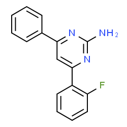 ChemSpider 2D Image | 4-(2-Fluorophenyl)-6-phenyl-2-pyrimidinamine | C16H12FN3