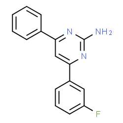 ChemSpider 2D Image | 4-(3-Fluorophenyl)-6-phenyl-2-pyrimidinamine | C16H12FN3