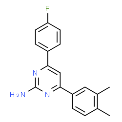 ChemSpider 2D Image | 4-(3,4-Dimethylphenyl)-6-(4-fluorophenyl)-2-pyrimidinamine | C18H16FN3