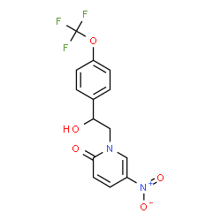 ChemSpider 2D Image | 1-{2-Hydroxy-2-[4-(trifluoromethoxy)phenyl]ethyl}-5-nitro-2(1H)-pyridinone | C14H11F3N2O5