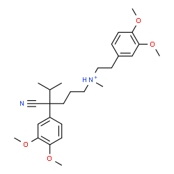 ChemSpider 2D Image | 4-Cyano-4-(3,4-dimethoxyphenyl)-N-[2-(3,4-dimethoxyphenyl)ethyl]-N,5-dimethyl-1-hexanaminium | C27H39N2O4