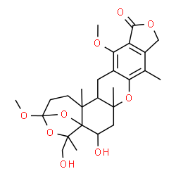 ChemSpider 2D Image | 2-Hydroxy-22-(hydroxymethyl)-13,20-dimethoxy-4,7,17,22-tetramethyl-5,10,21,23-tetraoxahexacyclo[18.2.1.0~1,17~.0~4,16~.0~6,14~.0~8,12~]tricosa-6(14),7,12-trien-11-one | C26H34O9