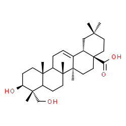 ChemSpider 2D Image | (3beta,5xi,9xi)-3,23-Dihydroxyolean-12-en-28-oic acid | C30H48O4