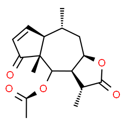 ChemSpider 2D Image | (3R,3aR,4aR,7aR,8R,9aR)-3,4a,8-Trimethyl-2,5-dioxo-2,3,3a,4,4a,5,7a,8,9,9a-decahydroazuleno[6,5-b]furan-4-yl acetate | C17H22O5