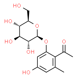ChemSpider 2D Image | 2-Acetyl-5-hydroxy-3-methylphenyl beta-D-glucopyranoside | C15H20O8
