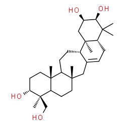 ChemSpider 2D Image | (2R,3S,4aR,7aS,10S,11R,13aR,15aS,15bR)-10-(Hydroxymethyl)-4,4,7a,10,13a,15b-hexamethyl-2,3,4,4a,5,7,7a,8,9,9a,10,11,12,13,13a,13b,14,15,15a,15b-icosahydro-1H-naphtho[2',1':4,5]cyclohepta[1,2-a]naphtha
lene-2,3,11-triol | C30H50O4