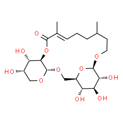 ChemSpider 2D Image | (1R,4S,7S,8S,9R,12E,20R,21R,22S,23S)-7,8,21,22,23-Pentahydroxy-12,16-dimethyl-3,5,10,19,24-pentaoxatricyclo[18.3.1.0~4,9~]tetracos-12-en-11-one | C21H34O11