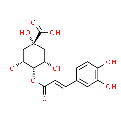ChemSpider 2D Image | (1r,3R,4s,5S)-4-{[(2E)-3-(3,4-Dihydroxyphenyl)-2-propenoyl]oxy}-1,3,5-trihydroxycyclohexanecarboxylic acid | C16H18O9